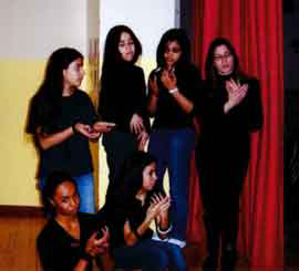 Classics in the Classroom picture of students
rehearsing the Jungle Book
